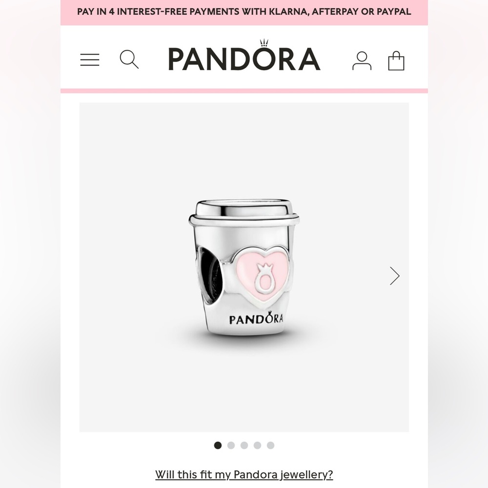 PANDORA Take a Break Coffee Cup charm